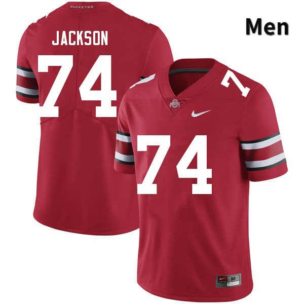 Men's Ohio State Buckeyes #74 Donovan Jackson Red Authentic College Stitched Football Jersey 23ZY043LT